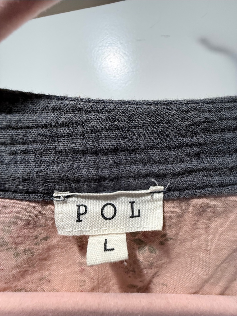 POL Patchwork Lace-Up Peasant Tunic with Rust and Gray trim - Picture 3 of 8
